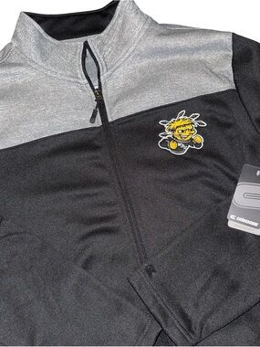 Wichita State Shockers Men's XL Full Zip Jacket Colosseum Black Gray NWT